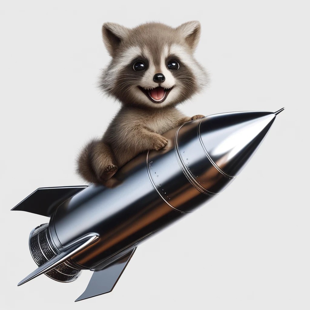 Raccoon on a Rocket-(-ROAR-)-token-logo